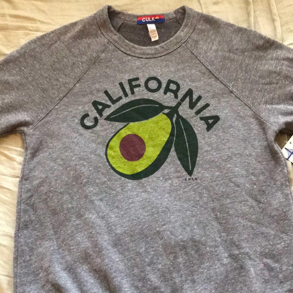 Culk grey crew neck sweater size small unisex